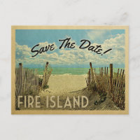 Fire Island Enregistrez la Date Vintage Plage Naut