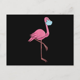 Carte Postale Faire-part Flamant rose   Flamant rose Femme Dans Un Masque V