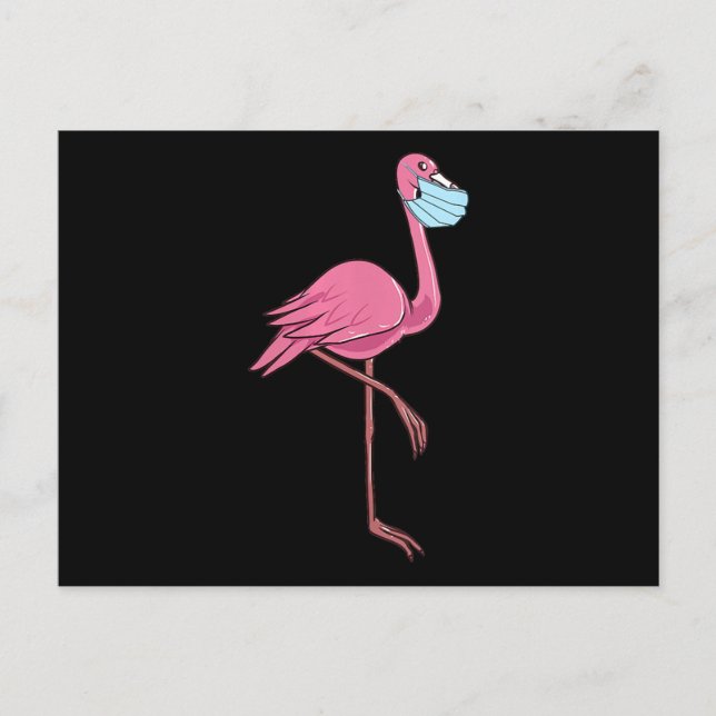Carte Postale Faire-part Flamant rose | Flamant rose Femme Dans Un Masque V (Devant)