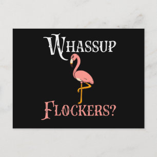 Carte Postale Faire-part Flamant rose Flamant rose Whassup Flockers