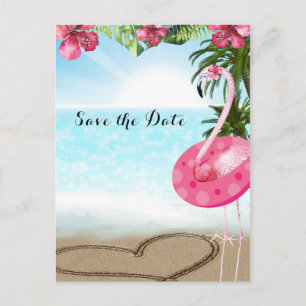 Carte Postale Faire-part Flamingo Summer POOL PARTY Plage Save the Date