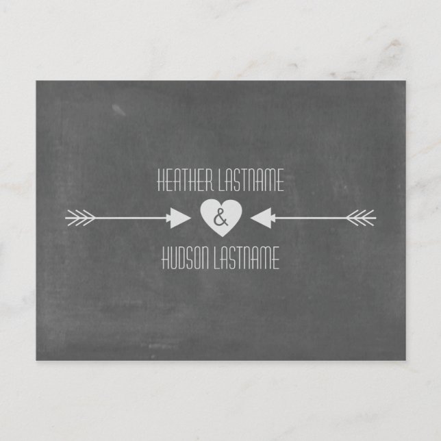 Carte Postale Faire-part Flèches Inspirées d'un Tableau Noir Enregistrer La (Devant)