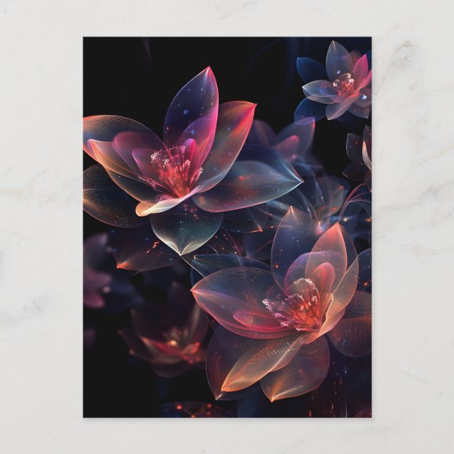 Carte Postale Faire-part Fleur de Lotus Cosmique Céleste (Devant)