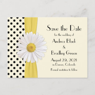Carte Postale Faire-part Fleur Marguerite Shasta Polka Dot Mariage Épargnez