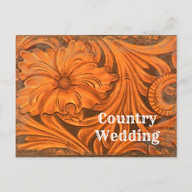 Carte Postale Faire-part Fleur rustique mariage western save the date (Devant)