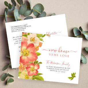 Carte Postale Faire-part Fleurs botaniques florales élégantes en mouvement
