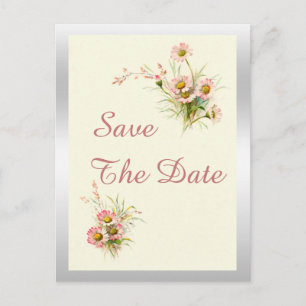Carte Postale Faire-part Fleurs Chic de Printemps 35e Anniversaire Enregist
