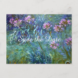 Carte Postale Faire-part Fleurs d'Agapanthus de Monet Enregistrer la date d