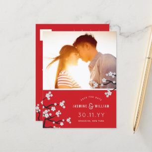 Carte Postale Faire-part Fleurs de cerises blanches Sakura Photo Enregistre