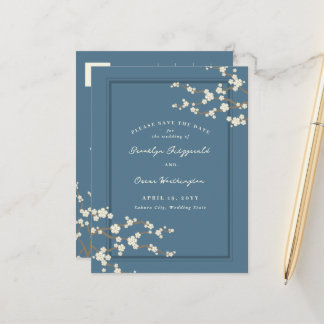 Carte Postale Faire-part Fleurs de Cerisier Sakura Blanches Asiatiques Fair