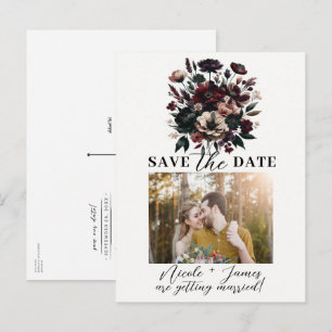 Carte Postale Faire-part Fleurs de jardin rustique et lunatique Bohème Enre
