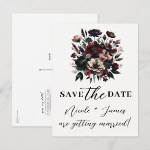 Carte Postale Faire-part Fleurs de jardin rustique lunatique bohème Enregis