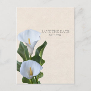 Carte Postale Faire-part Fleurs de lys calla Floral Élégant SAUVEGARDEZ LA 