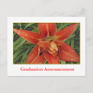 Carte Postale Faire-part Fleurs de lys orange d'été annonce de remise de di