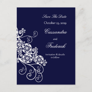 Carte Postale Faire-part Fleurs de Paisley Élégant Chic Vintage Enregistrer