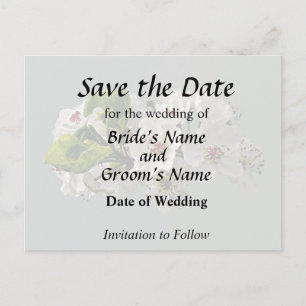 Carte Postale Faire-part Fleurs de poiriers blancs en fleurs