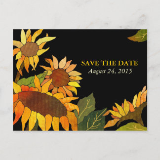 Carte Postale Faire-part Fleurs de soleil : Mariage Enregistrer la date Car