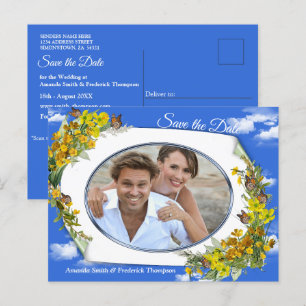 Carte Postale Faire-part Fleurs de tasse à beurre de printemps