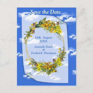 Carte Postale Faire-part Fleurs de tasse à beurre de printemps