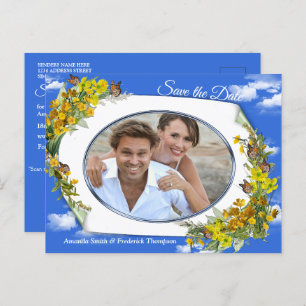 Carte Postale Faire-part Fleurs de tasse à beurre de printemps