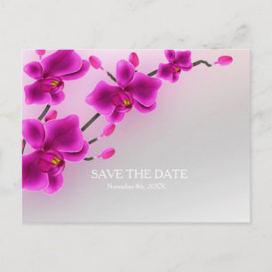 Carte Postale Faire-part Fleurs d'orchidée Élégant floral Enregistrer la da