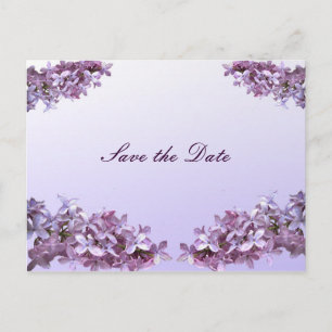 Carte Postale Faire-part Fleurs florales Lilac Enregistrer la date