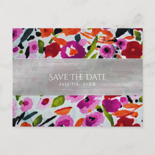 Carte Postale Faire-part Fleurs Lumineuses de Printemps Save the Date pour 
