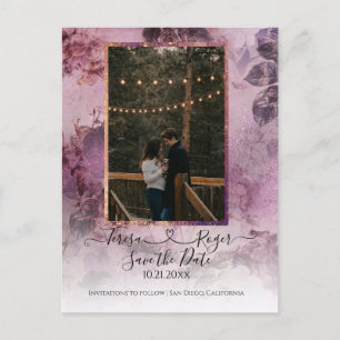 Carte Postale Faire-part Fleurs lunatiques Purple Heart Rejoignez le script
