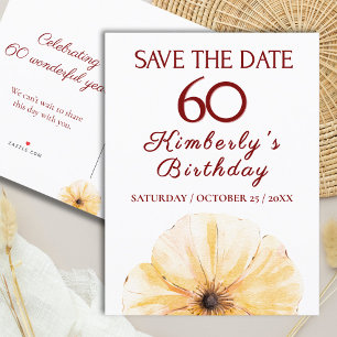 Carte Postale Faire-part Fleurs pour 60e anniversaire – Élégant design à fl