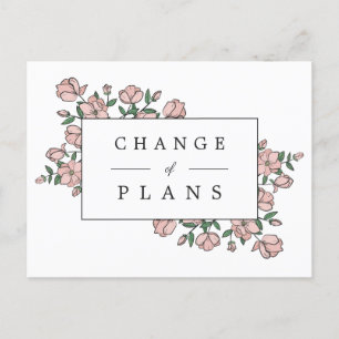 Carte Postale Faire-part Fleurs rose vif Mariage repoussé