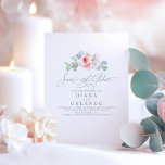 Carte Postale Faire-part Fleurs roses Enregistrer la date<br><div class="desc">Fleurs rose pâle enregistrer la date cartes postales</div>