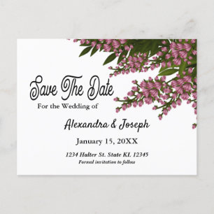 Carte Postale Faire-part Fleurs roses florales Épargnez la date Mariage per