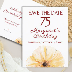 Carte Postale Faire-part Floral 75e anniversaire - Elégant design de fleurs