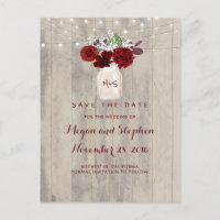 Floral rustique Enregistrer la date