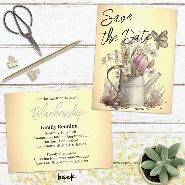 Carte Postale Faire-part Floral Rustique Enregistrer La Date Réunion Famili (Get your event planning started with the easy to personalize save the date postcard and invitation.)