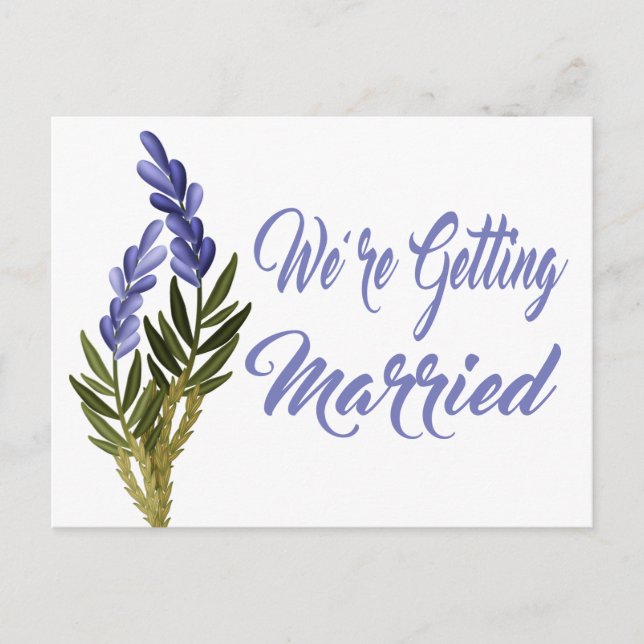 Carte Postale Faire-part Floral Save the Date Lavender Purple Mariage (Devant)