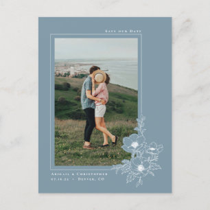 Carte Postale Faire-part Flore d'art simple Dusty Blue Anemone Enregistrer