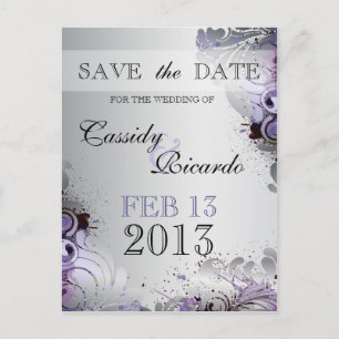 Carte Postale Faire-part Flourishes de Feng Shui des tons de pourpre et