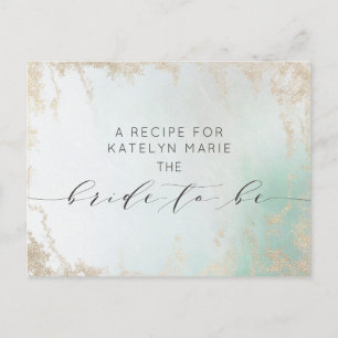 Carte Postale Faire-part Fond Abstrait Aqua Ombre avec Parties scintillant