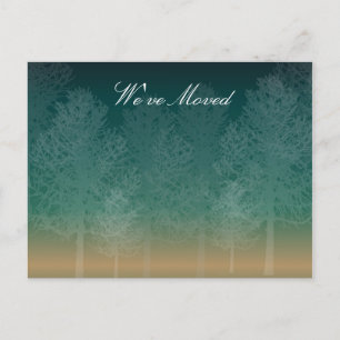 Carte Postale Faire-part Forêt de Nuit Nous Avons Déménagé