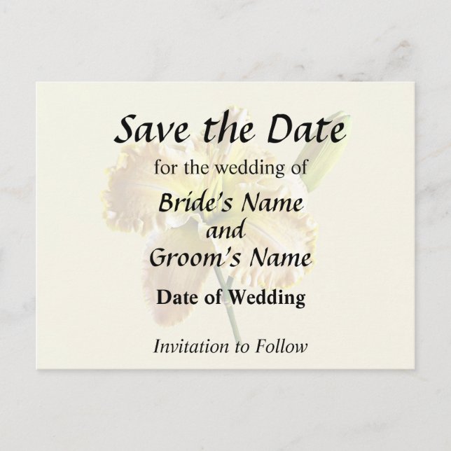 Carte Postale Faire-part Fournitures de mariage Lys d'un jour jaune (Devant)