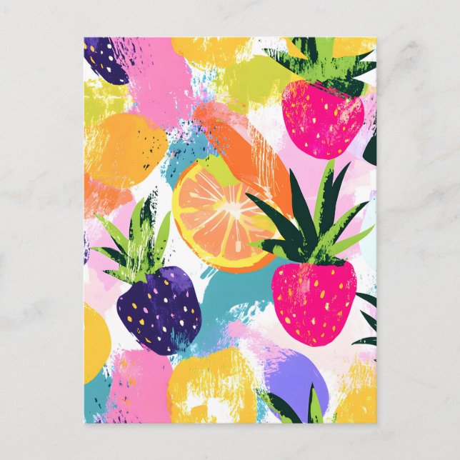 Carte Postale Faire-part Fruit tropical d'été Fiesta (Devant)