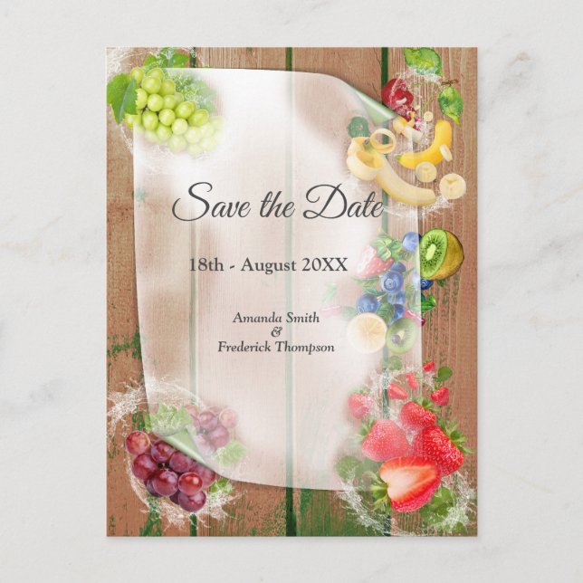 Carte Postale Faire-part Fruits tropicaux salants (Devant)