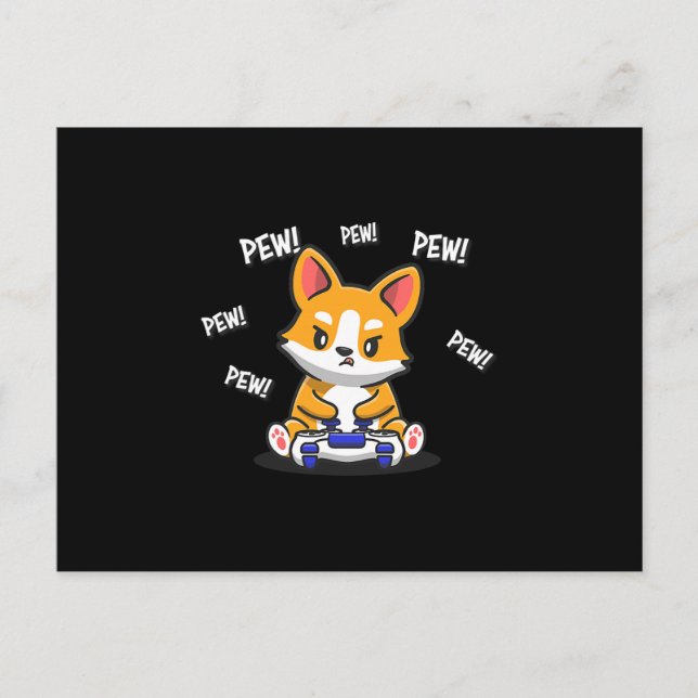 Carte Postale Faire-part Funny Corgi jeu (Devant)