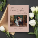 Carte Postale Faire-part Funny Free Cake Mariage Photo Enregistrer la date<br><div class="desc">Cette drôle de Free Cake et une photo Mariage Save the Date carte postale est parfaite pour les couples qui croient que le rire est la meilleure façon de lancer leur voyage mariage. Capturant l'essence de la joie et de la fantaisie, cette carte postale présente un message délicieux qui ne...</div>