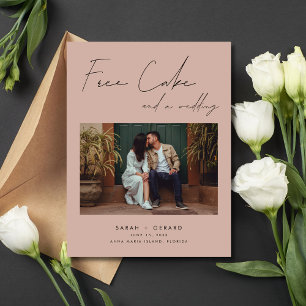 Carte Postale Faire-part Funny Free Cake Mariage Photo Enregistrer la date