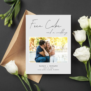 Carte Postale Faire-part Funny Free Cake Mariage Photo Enregistrer la date