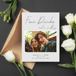 Carte Postale Faire-part Funny Free Drinks Mariage Photo Enregistrer la dat<br><div class="desc">Cette drôle de Free Drinks et une photo Mariage Save the Date carte postale est parfaite pour les couples qui pensent que le rire est la meilleure façon de lancer leur voyage mariage. Capturant l'essence de la joie et de la fantaisie, cette carte postale présente un message délicieux qui ne...</div>