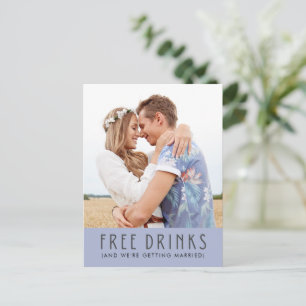 Carte Postale Faire-part Funny Free Drinks Photo Budget Enregistrer la date
