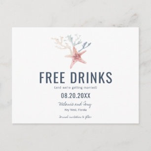 Carte Postale Faire-part Funny Key West Beach Mariage Sauvez les dates